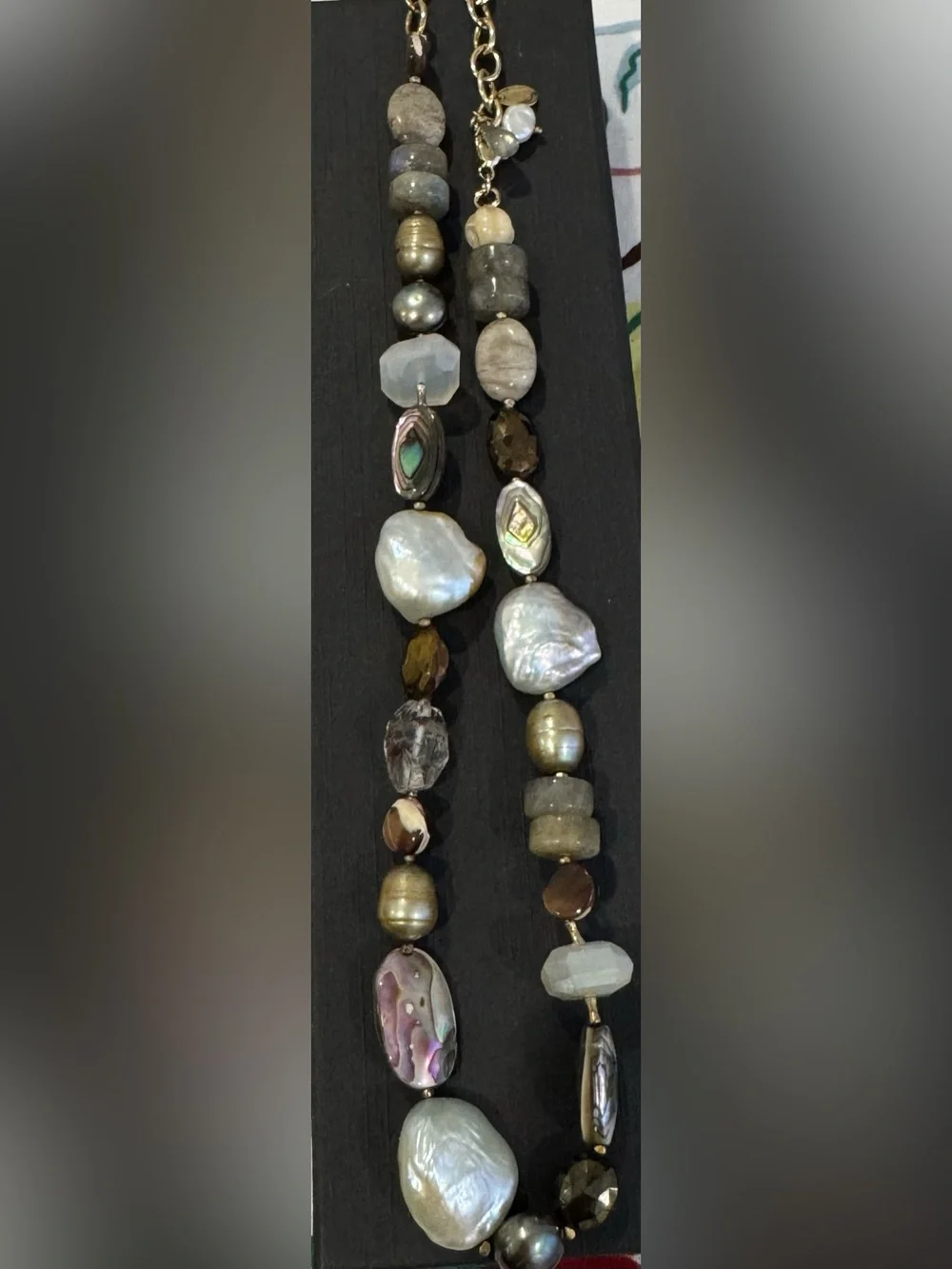 Chan Luu Freshwater Pearl Abalone Labradorite Mixed Gemstone Necklace Boho - Picture 8 of 8